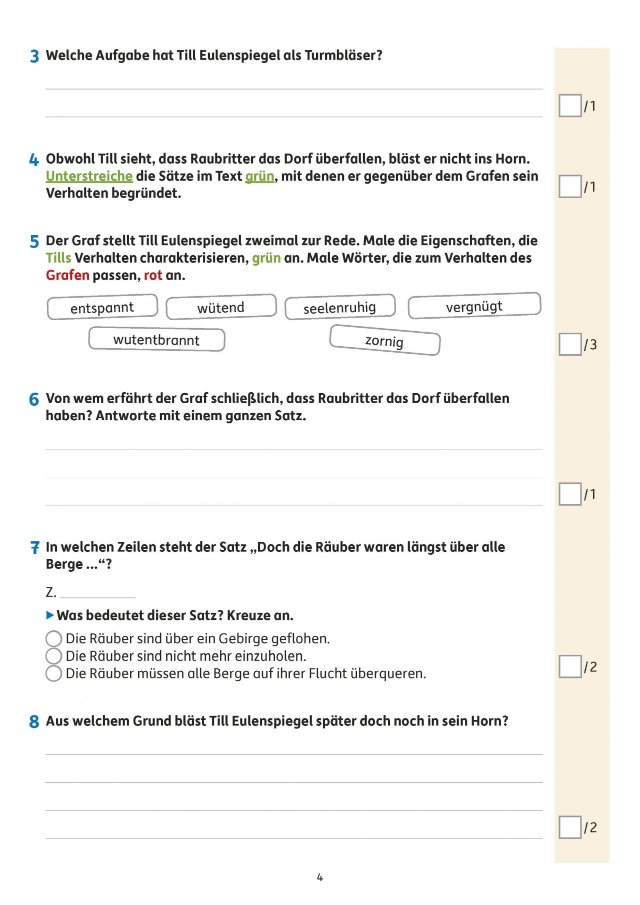 Lesetests in Deutsch - Lernzielkontrollen 4. Klasse | Nr. 294